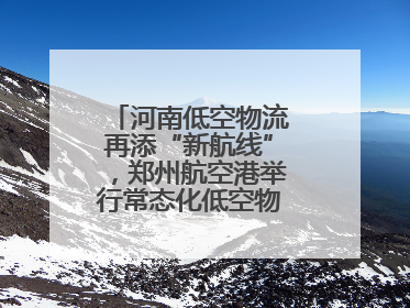 河南低空物流再添“新航线”，郑州航空港举行常态化低空物流试飞活动