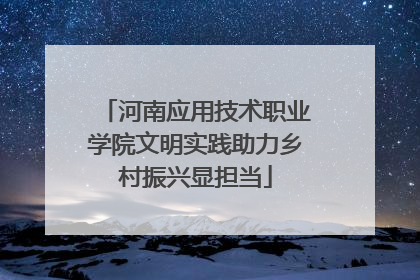 河南应用技术职业学院文明实践助力乡村振兴显担当