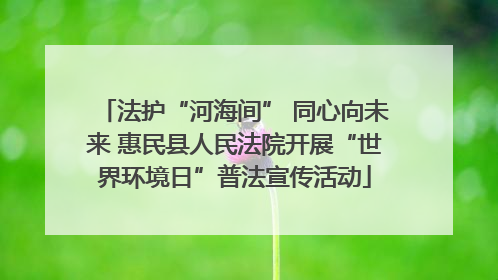 法护“河海间” 同心向未来 惠民县人民法院开展“世界环境日”普法宣传活动