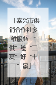 泰兴市供销合作社多维服务 “供”绘“三夏”好“丰”景
