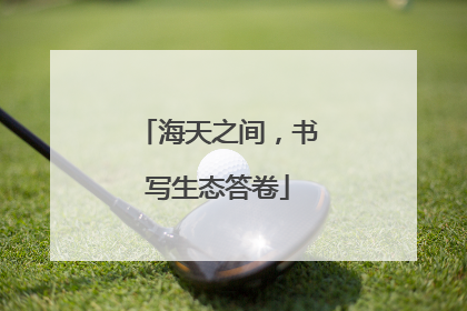 海天之间，书写生态答卷