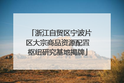 浙江自贸区宁波片区大宗商品资源配置枢纽研究基地揭牌