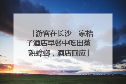 游客在长沙一家桔子酒店早餐中吃出蒸熟蟑螂，酒店回应