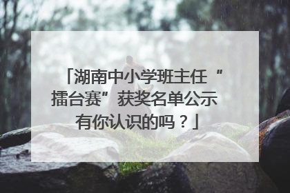 湖南中小学班主任“擂台赛”获奖名单公示 有你认识的吗？