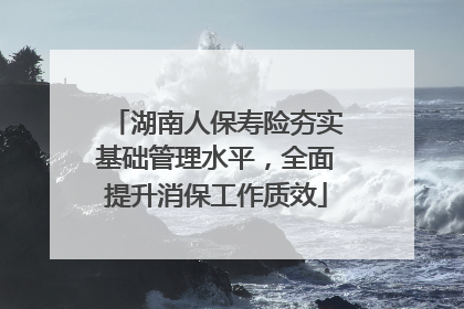 湖南人保寿险夯实基础管理水平，全面提升消保工作质效