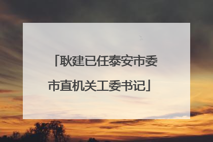 耿建已任泰安市委市直机关工委书记