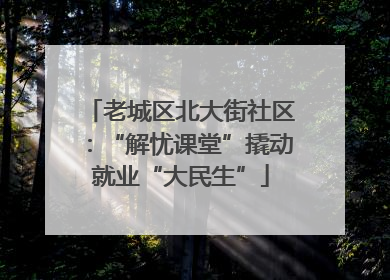 老城区北大街社区：“解忧课堂”撬动就业“大民生”
