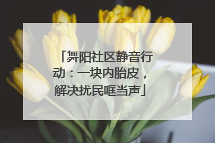 舞阳社区静音行动：一块内胎皮，解决扰民哐当声