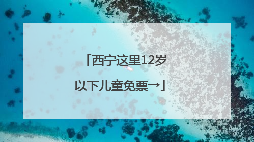 西宁这里12岁以下儿童免票→