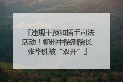 违规干预和插手司法活动！柳州中院副院长张华胜被“双开”
