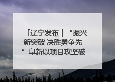 辽宁发布｜“振兴新突破 决胜勇争先”阜新以项目攻坚破解发展瓶颈 经济发展实现良好开局