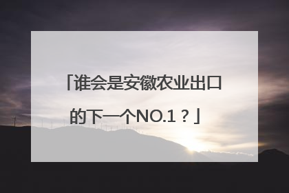 谁会是安徽农业出口的下一个NO.1？