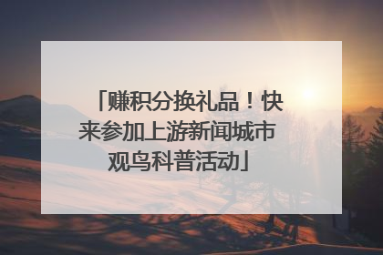 赚积分换礼品！快来参加上游新闻城市观鸟科普活动