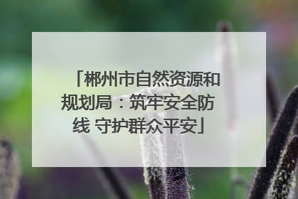 郴州市自然资源和规划局：筑牢安全防线 守护群众平安