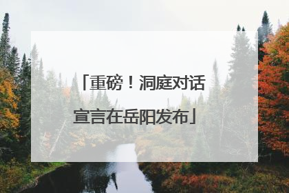 重磅！洞庭对话宣言在岳阳发布