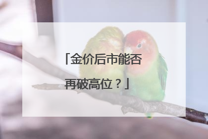 金价后市能否再破高位？