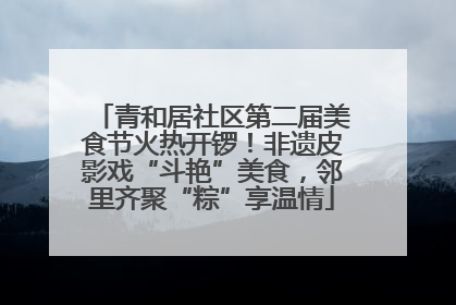 青和居社区第二届美食节火热开锣！非遗皮影戏“斗艳”美食，邻里齐聚“粽”享温情