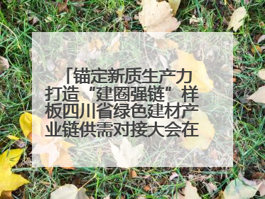 锚定新质生产力 打造“建圈强链”样板四川省绿色建材产业链供需对接大会在德阳举行