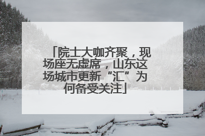 院士大咖齐聚，现场座无虚席，山东这场城市更新“汇”为何备受关注