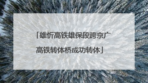 雄忻高铁雄保段跨京广高铁转体桥成功转体
