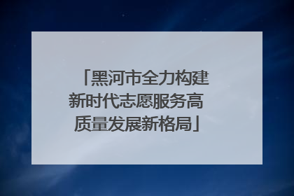 黑河市全力构建新时代志愿服务高质量发展新格局