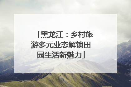 黑龙江：乡村旅游多元业态解锁田园生活新魅力