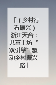 （乡村行·看振兴）浙江天台：共富工坊“双引擎”驱动乡村振兴路