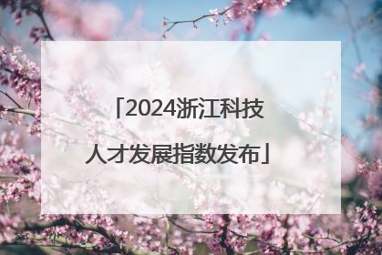 2024浙江科技人才发展指数发布