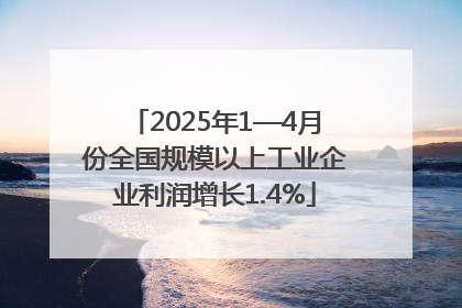 2025年1—4月份全国规模以上工业企业利润增长1.4%