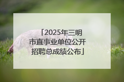2025年三明市直事业单位公开招聘总成绩公布