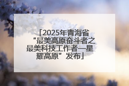 2025年青海省“最美高原奋斗者之最美科技工作者—星耀高原”发布